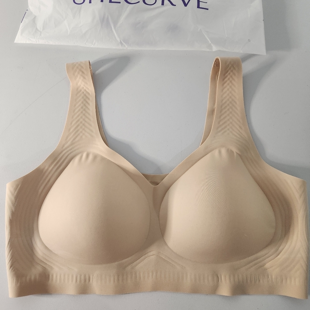 She Curve Seamless Nude Full-Coverage Jelly Wireless Bra, Size 3XL